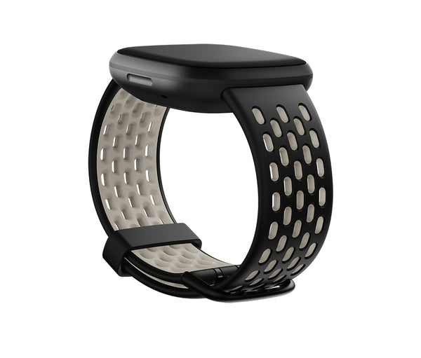 Fitbit FB174SBBKWTS Smart Wearable Accessories Band Black, White Aluminium, Silicone