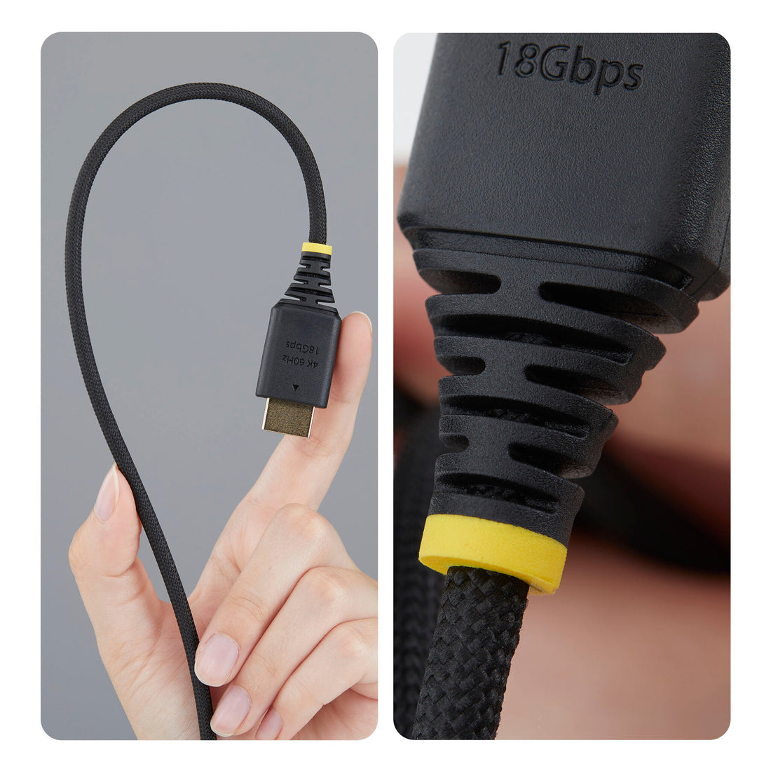 StarTech.com 2m (6ft) High Speed HDMI Cable with Gripping Connector, Ultra Flexible HDMI Cable, 4K 60Hz/1440p - image 4