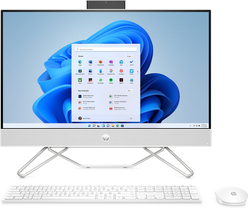 HP 24-cb0033na Intel® Celeron® J4025 60.5 cm (23.8") 1920 x 1080 pixels All-in-One PC 4 GB DDR4-SDRAM 256 GB SSD Windows 11 Home Wi-Fi 5 (802.11ac) White