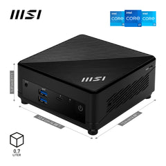MSI Cubi 5 12M Intel Core i7 1255U Desktop PC, NUC, SFF, Mini Computer, HTPC, (16GB RAM, 512GB SSD, Windows 11 PRO), IRIS XE Graphics/ThunderBolt 4/Type C/HDMI/DisplayPort/Dual LAN/WiFi 6E/BT 5.3/VESA