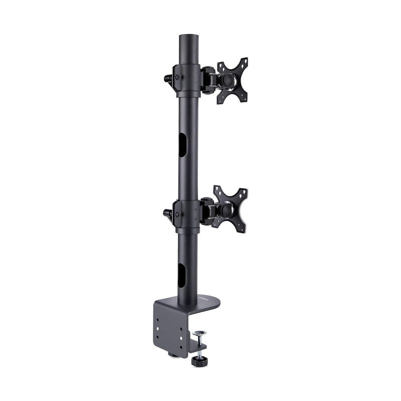 StarTech.com Desk Mount For 2x Vertically Stacked Monitors, Dual 49", Total 70lb (32kg), C-Clamp, Quick-Release VESA System, Widescreen 16:9/Ultrawide 32:9, TAA