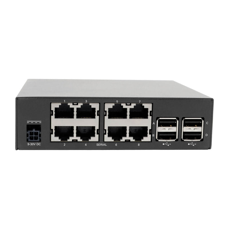 Tripp Lite B093-008-2E4U-M 8-Port Console Server with Built-In Modem, Dual GbE NIC, 4Gb Flash and Dual SFP