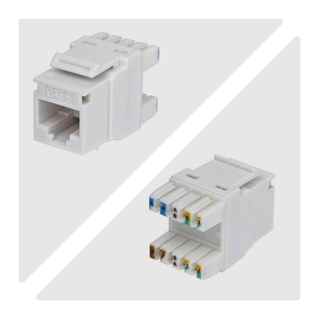 StarTech.com Cat6 Keystone Jack, 24-Pack RJ45 Ethernet Keystone Jacks, UTP Cat6 Wall Jack, 180-Degree 110 - image 3
