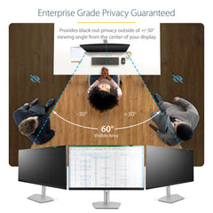 StarTech.com Monitor Privacy Screen for 20 inch PC Display - Computer Screen Security Filter - Blue Light Reducing Screen Protector Film - 16:9 Widescreen - Matte/Glossy - +/-30 Degree