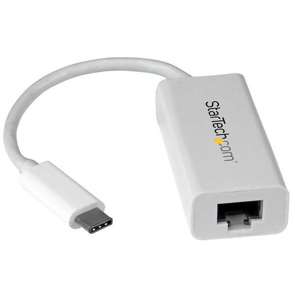 StarTech.com USB-C to Gigabit Ethernet Adapter, White, Thunderbolt 3 Compatible, Windows & Mac, RJ45 LAN Network Converter