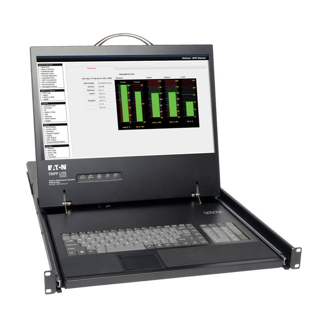 Tripp Lite B070-016-19 NetCommander 16-Port Cat5 1U Rack-Mount Console KVM Switch with 19-in. LCD