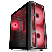 GameMax F15M Full Tower 1 x USB 3.0 / 2 x USB 2.0 Tempered Glass Side Window Panels With Mesh Front Panel Black Case with Addressable RGB LED Fans