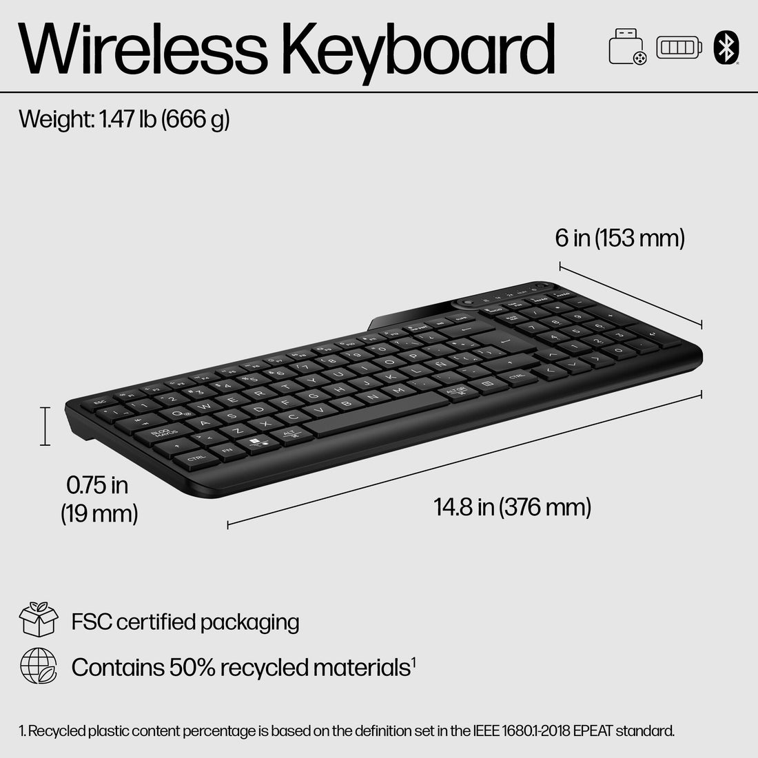 HP 475 Dual-Mode Wireless Keyboard - image 10