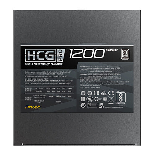 Antec HIGH CURRENT GAMER HCG1200 PRO P GB power supply unit 1200 W 20+4 pin ATX ATX Black