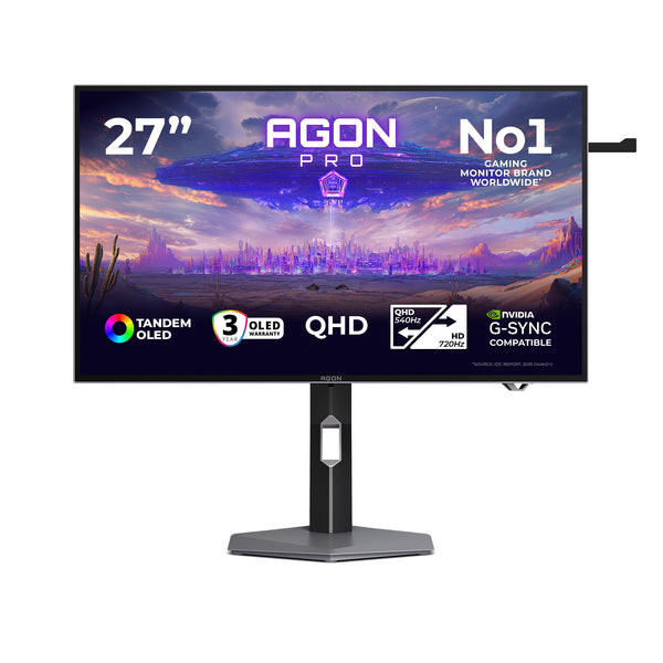 AOC AGON PRO 26.5" QHD 720Hz OLED Monitor, Grey (AGP277QKDC)