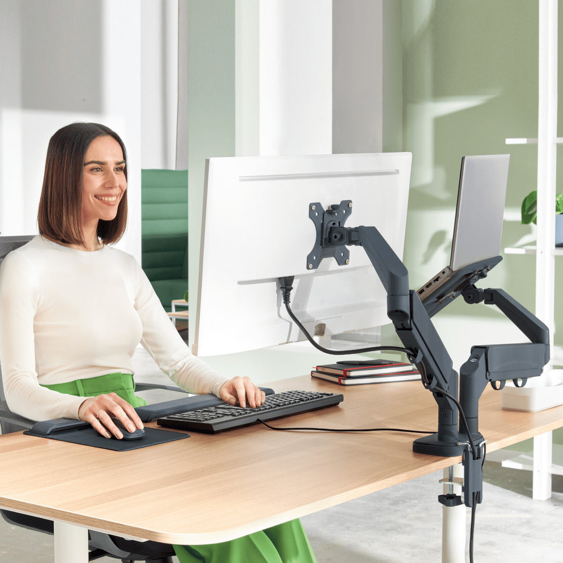 Leitz Ergo Space Saving Dual Monitor & Laptop Arm - image 6