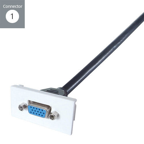 connektgear 0.25m AV Snap-In VGA Module 25 x 50mm - Socket to Socket - White