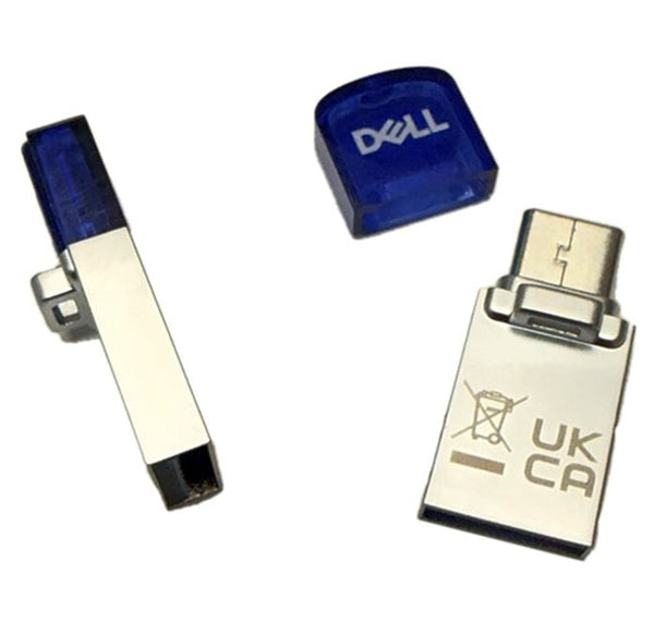 DELL AD564596 USB flash drive 256 GB USB Type-A / USB Type-C 3.2 Gen 1 (3.1 Gen 1) Blue, Silver