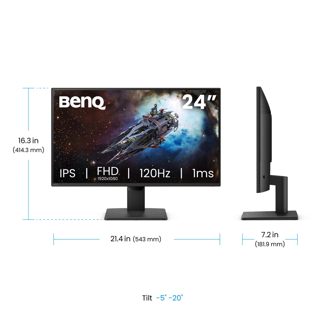 BenQ GW2490P 24" IPS 1920x1080 120Hz 1ms Eye-Care Widescreen Gaming Monitor - image 4