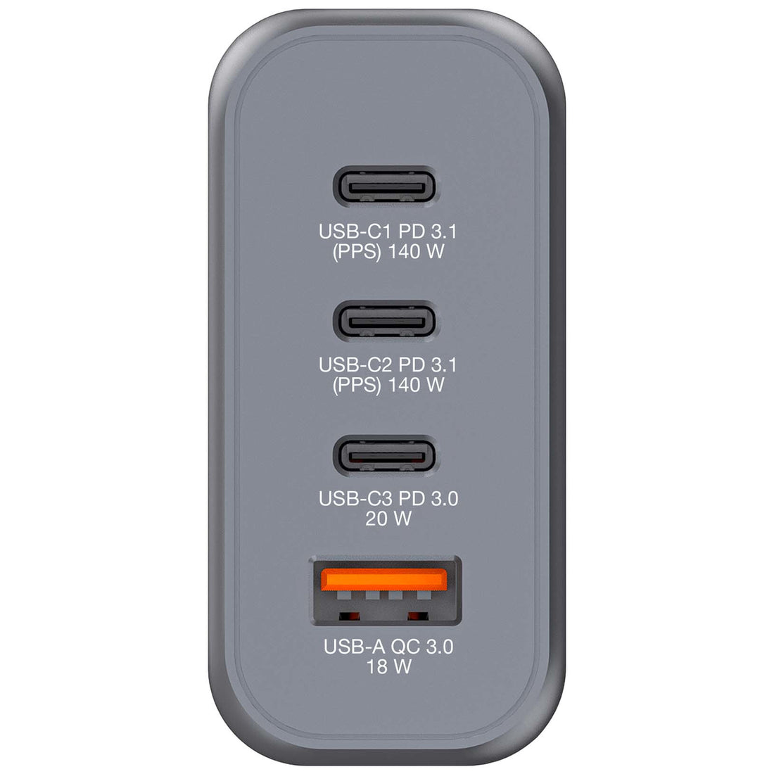 Verbatim GNC-140 GaN Charger 140W with 2 x USB-C PD 140W / 1 x USB-C PD 20W / 1 x USB-A QC 3.0 (EU/UK/US) - image 2