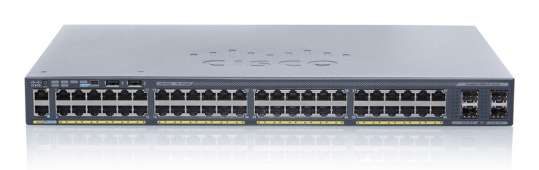 Cisco Catalyst 2960X-48FPD-L Network Switch, 24 Gigabit Ethernet Ports, 740W PoE Budget, two 10 G SFP+ Uplink
