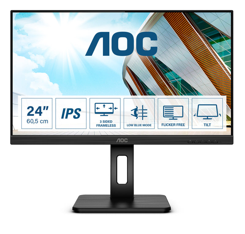AOC P2 24P2Q computer monitor 60.5 cm (23.8") 1920 x 1080 pixels Full HD LED Black