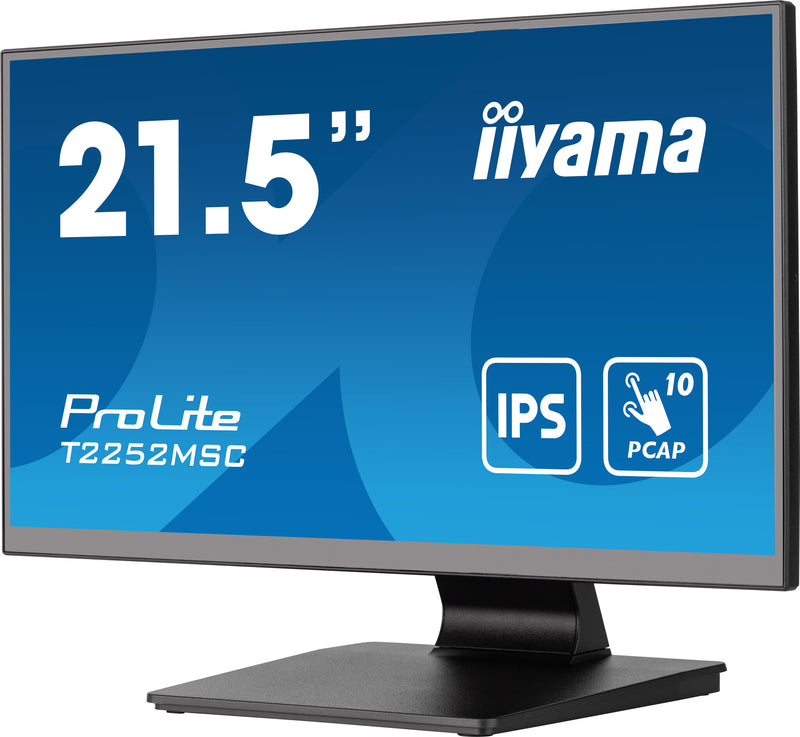 iiyama ProLite T2252MSC-B2 computer monitor 54.6 cm (21.5") 1920 x 1080 pixels Full HD LCD Touchscreen Black