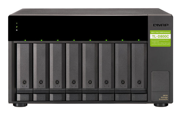 QNAP TL-D800C HDD/SSD enclosure Black 2.5/3.5"