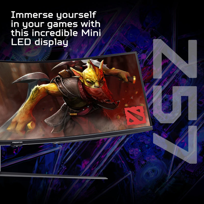 Acer Predator Z57 curved ultra-wide MiniLED gaming monitor - 57", 32:9, MiniLED, 1000R curve, Double 4K Ultra HD, 240Hz, 1ms, AMD FreeSync Premium, DisplayHDR 1000, HDMI, DP & USB-C