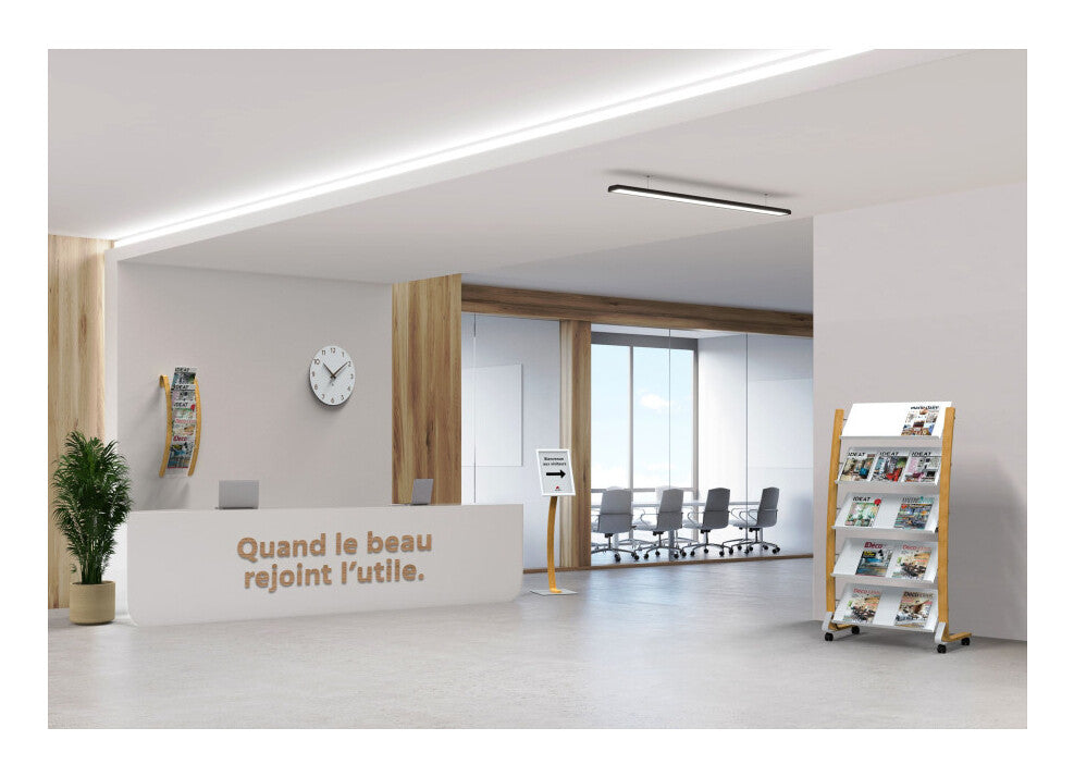 Alba 5-compartment wood and white wall display unit - image 5