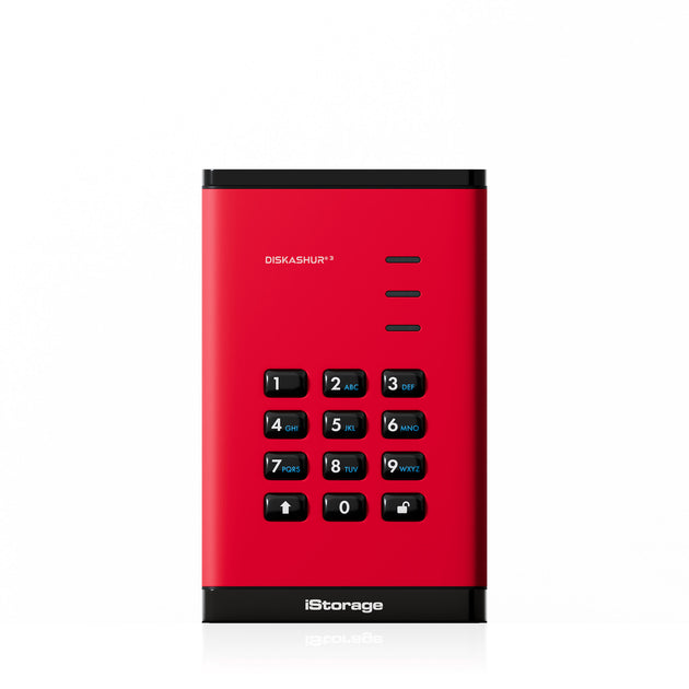 iStorage diskAshur³ SSD 512GB Red | Secure Portable Solid State Drive ...