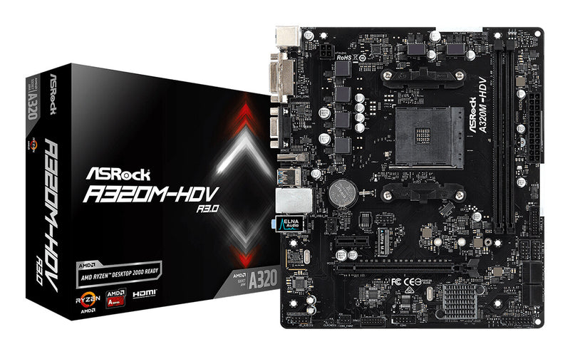 Asrock A320M-HDV R3.0 AMD A320 Socket AM4 micro ATX