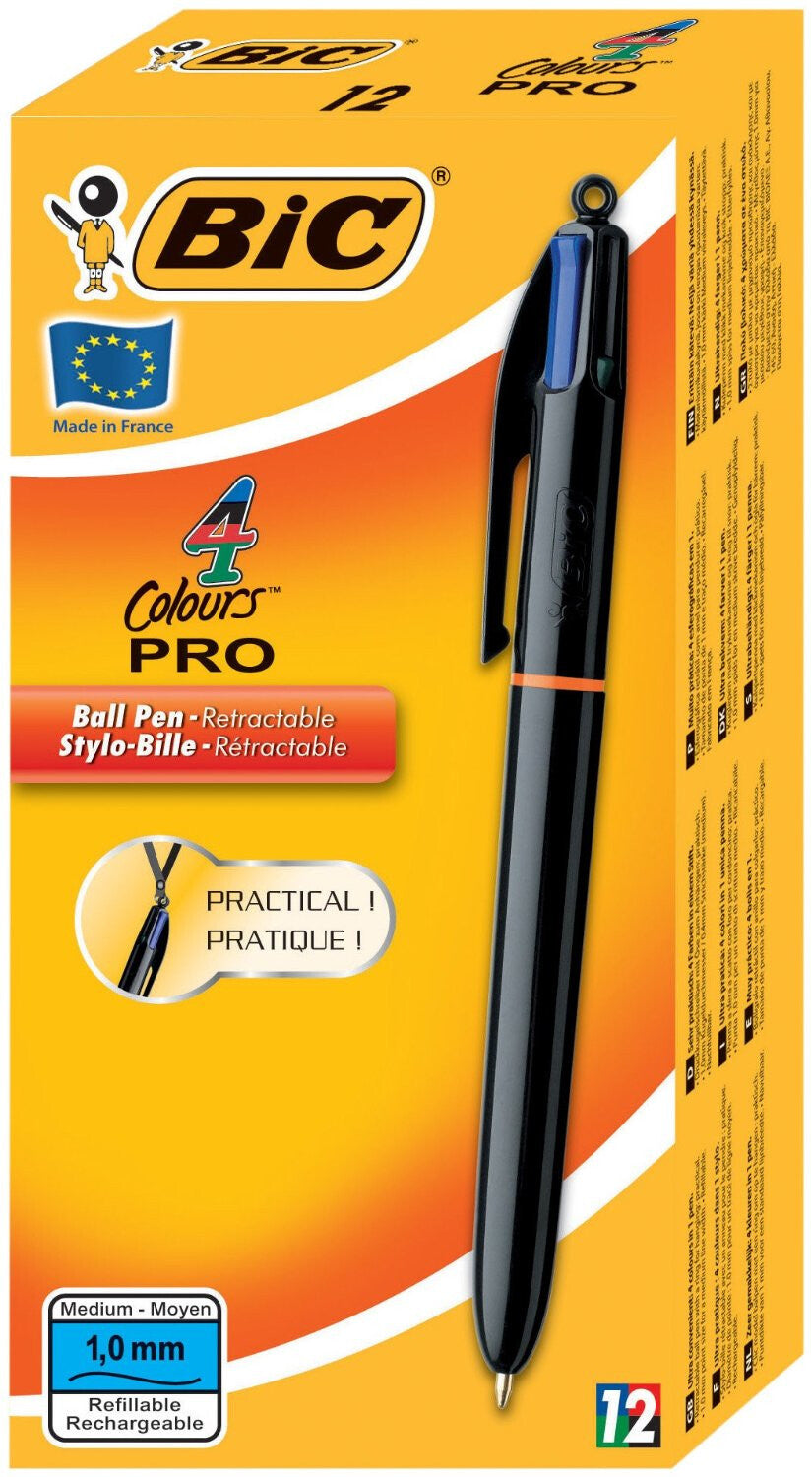 BIC 902129 ballpoint pen Black, Blue, Green, Red Medium 12