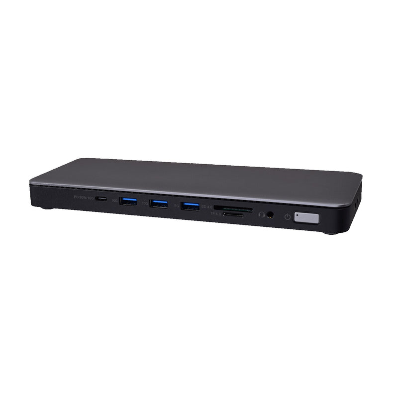 V7 DOCKTB4PT laptop dock/port replicator Wired Thunderbolt 4 Black, Silver