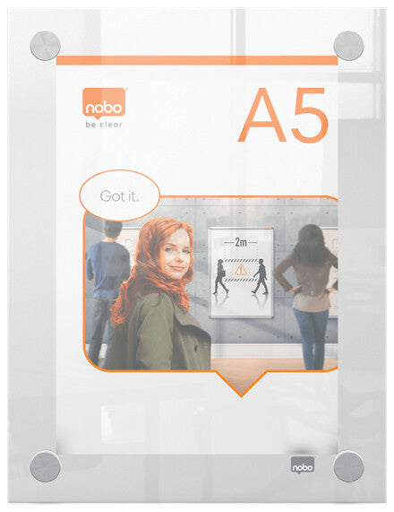 Nobo Premium Plus A5 Clear Acrylic Wall Mounted Poster Frame - image 2
