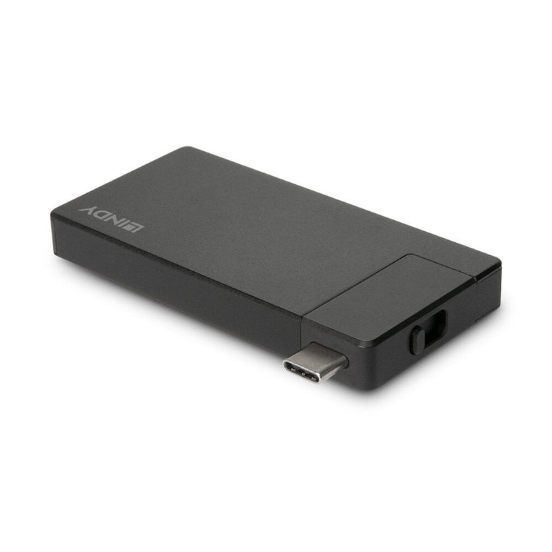 Lindy DST-Micro, USB-C Laptop Micro Docking Station with 4K Support and 100W Pass-Through Charging