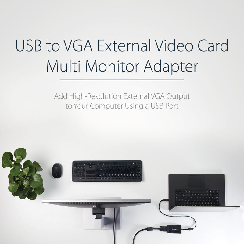 StarTech.com USB 2.0 to VGA Adapter, USB to VGA Monitor Converter for Windows, 1080p (no support for macOS/ChromeOS/Linux) - TAA