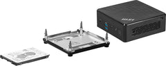 MSI Cubi 5 12M Intel Core i7 1255U Desktop PC, NUC, SFF, Mini Computer, HTPC, (16GB RAM, 512GB SSD, Windows 11 PRO), IRIS XE Graphics/ThunderBolt 4/Type C/HDMI/DisplayPort/Dual LAN/WiFi 6E/BT 5.3/VESA