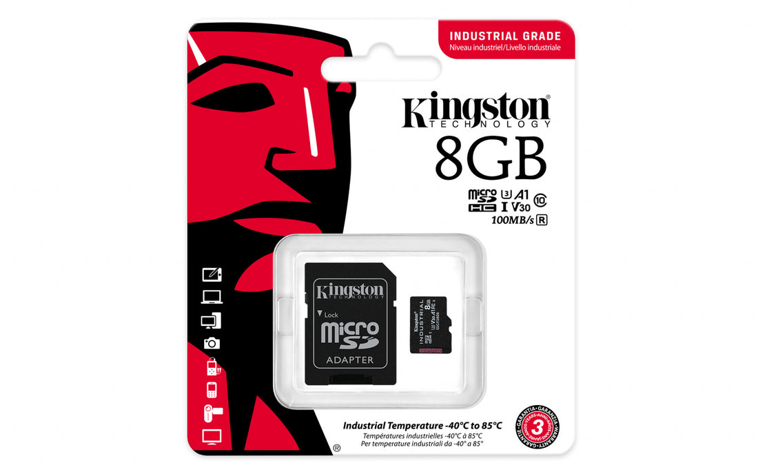 Kingston Technology 8GB microSDHC Industrial C10 A1 pSLC Card + SD Adapter - image 5