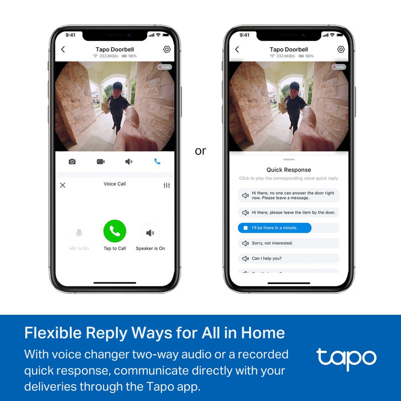 TP-Link Tapo Video Doorbell Camera 1 × D235, 1 × D100C