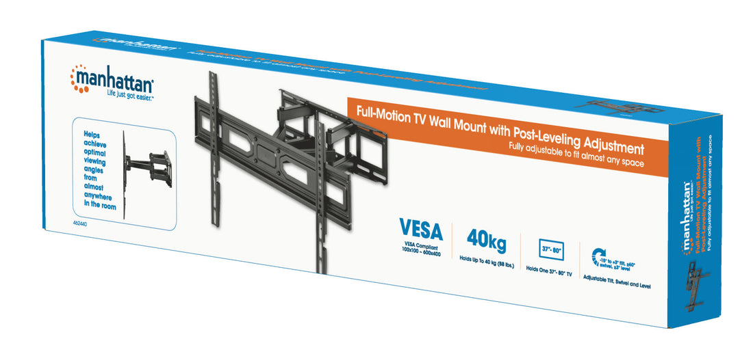 Manhattan Wall Mount for TV & Monitors (Full Motion), For screens 32" to 65", VESA compatibility: all between - image 8