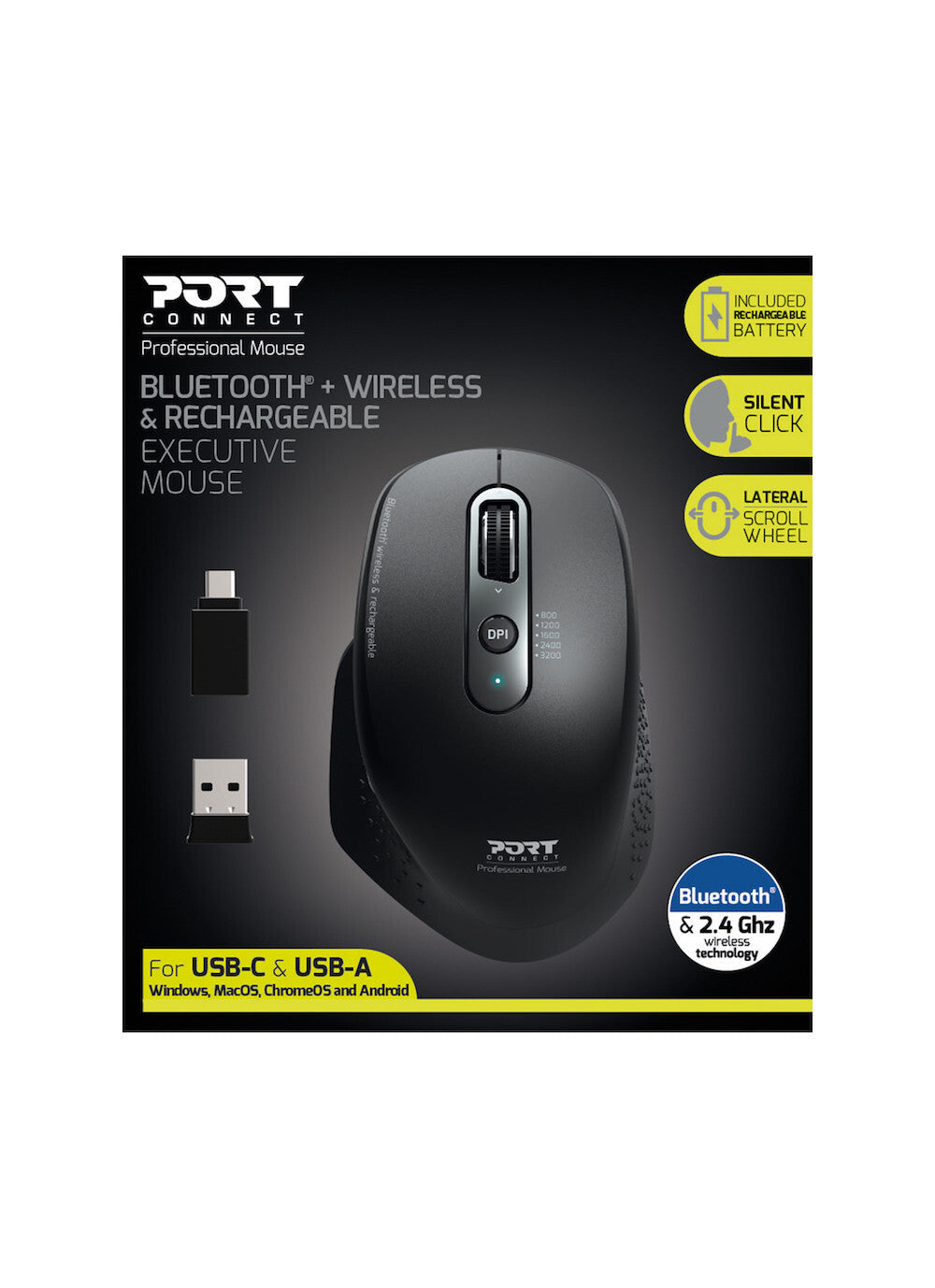 Port Designs 900716 mouse Right-hand RF Wireless + Bluetooth Optical 3200 DPI - image 3