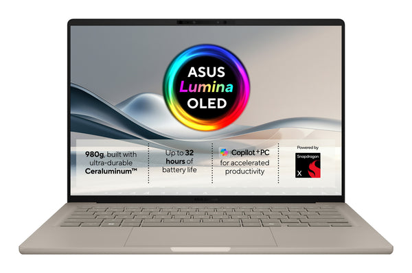 ASUS Zenbook A14 14" Laptop (90NB1501-M00NU0) - Snapdragon X1, 16GB RAM, 512GB SSD, Windows 11 Home