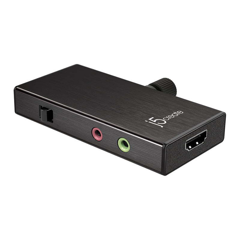 j5create JVA02 Live Capture Adapter HDMI™ to USB-C™ with Power Delivery, Black