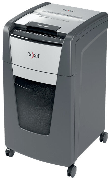Rexel Optimum AutoFeed+ 300M paper shredder Micro-cut shredding 55 dB 23 cm Black, Silver - image 2