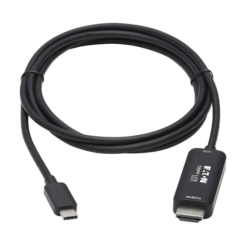 Tripp Lite U444-006-HDR2BE USB-C to HDMI Active Adapter Cable (M/M), 4K 60 Hz, HDR, HDCP 2.2, DP 1.2 Alt Mode, Black, 6 ft. (1.8 m)