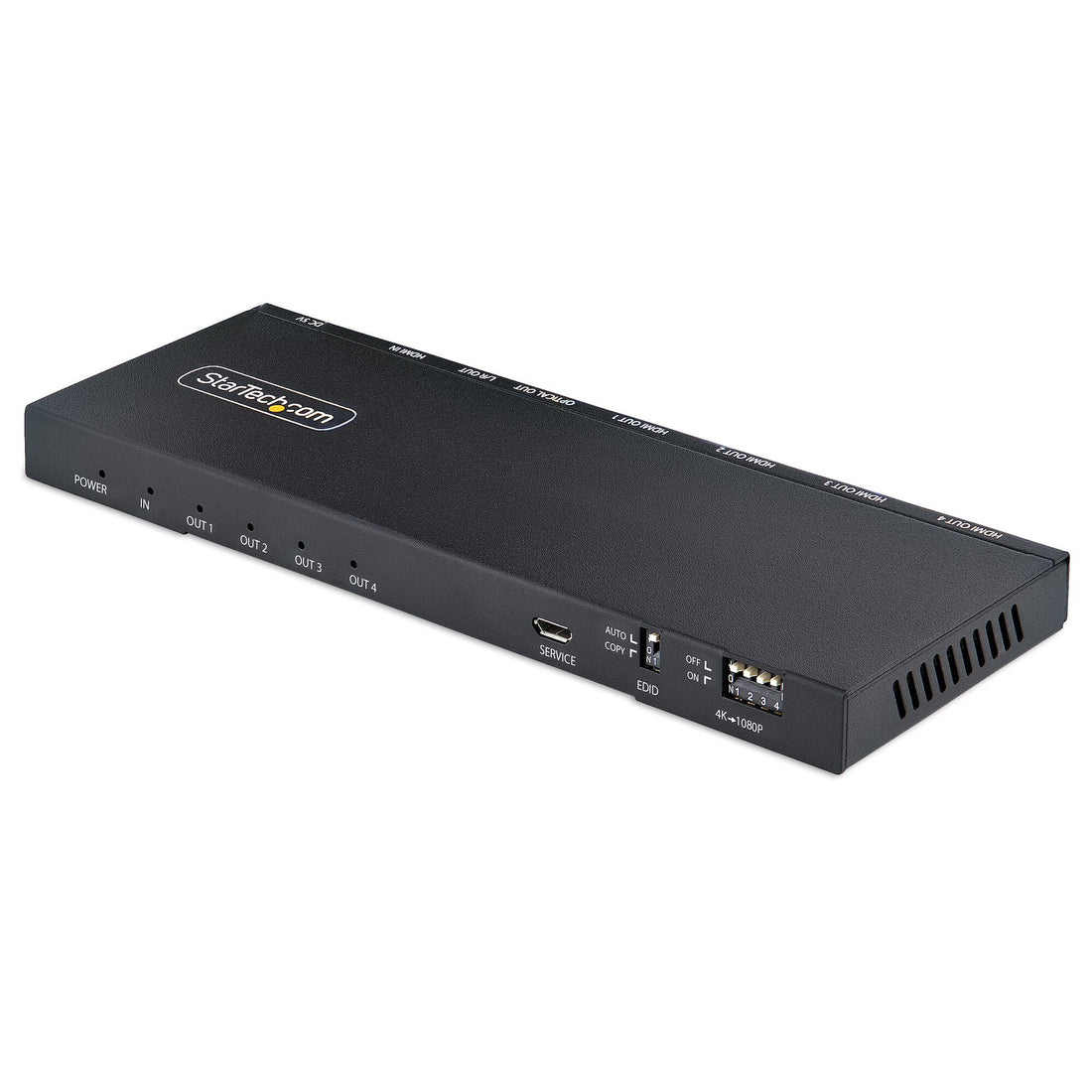 StarTech.com 4-Port HDMI Splitter, 4K 60Hz HDMI 2.0 Video, 4K HDMI Splitter w/ Built-in Scaler, HDMI Splitter