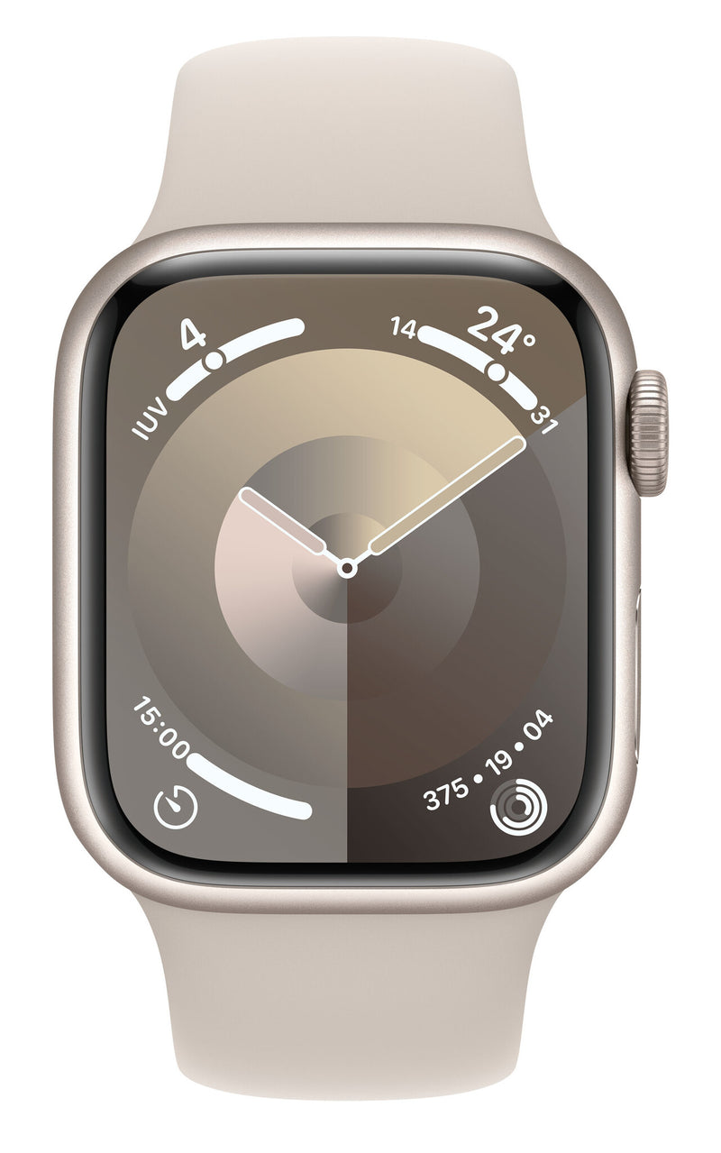 Apple Watch Series 9 GPS 41mm Starlight Aluminium Case w/ Starlight Sport Band - S/M