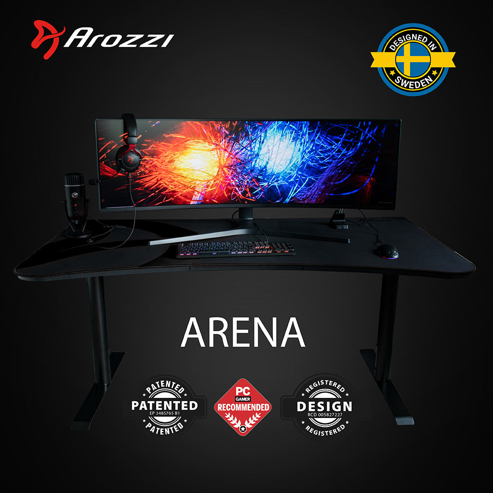 Arozzi Arena Gaming Desk - Pure Black - image 8