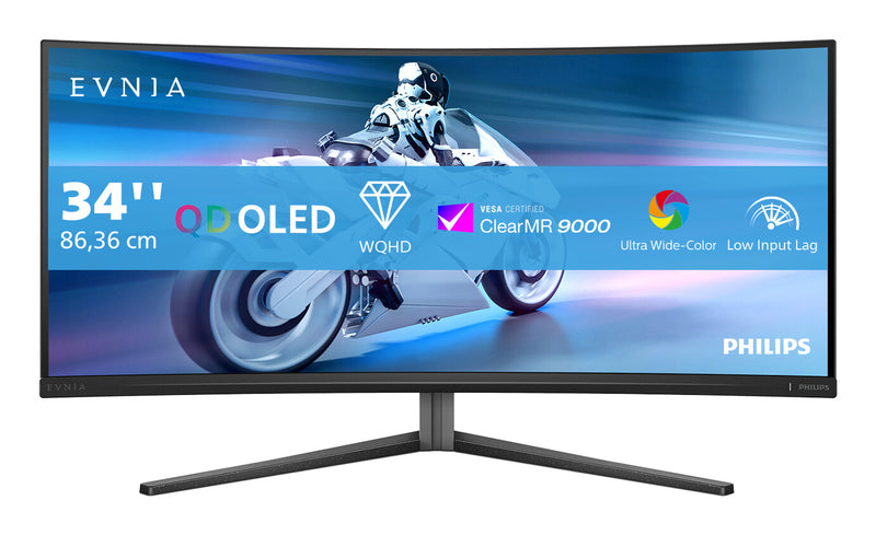 Philips Evnia 34" Wide Quad HD QD-OLED 175Hz Curved Gaming Monitor (34M2C6500)