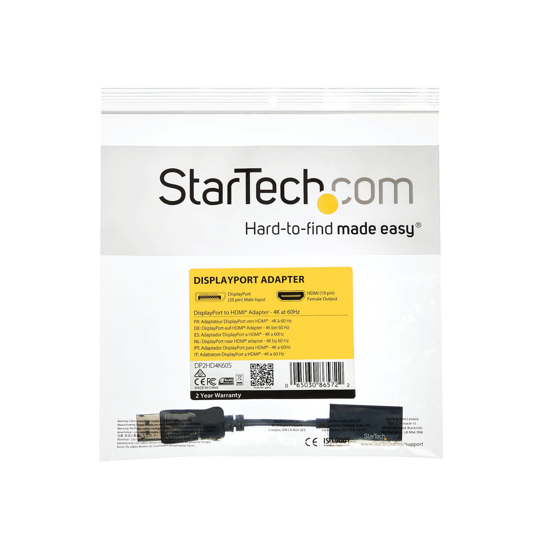 StarTech.com DisplayPort to HDMI Adapter - 4K 60Hz Active DP 1.4 to HDMI 2.0 Video Converter - DP to HDMI - image 7