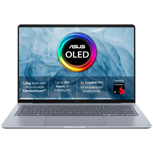 ASUS Zenbook 14 Laptop (UX3480QA-SF003W) - Snapdragon X1, 16GB RAM, 512GB SSD, Windows 11 Home