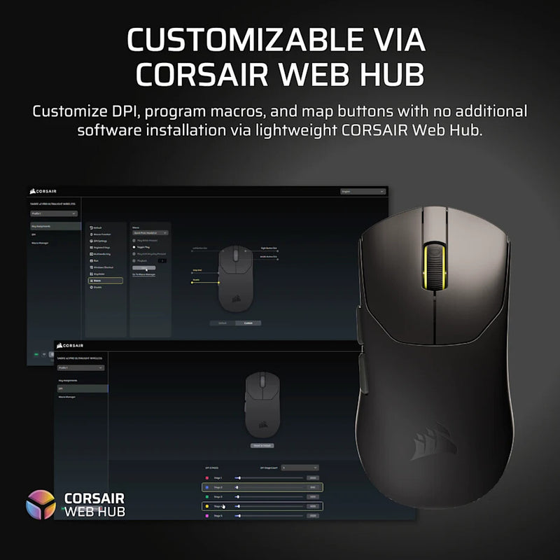 Corsair SABRE v2 PRO mouse Gaming Ambidextrous Optical 33000 DPI