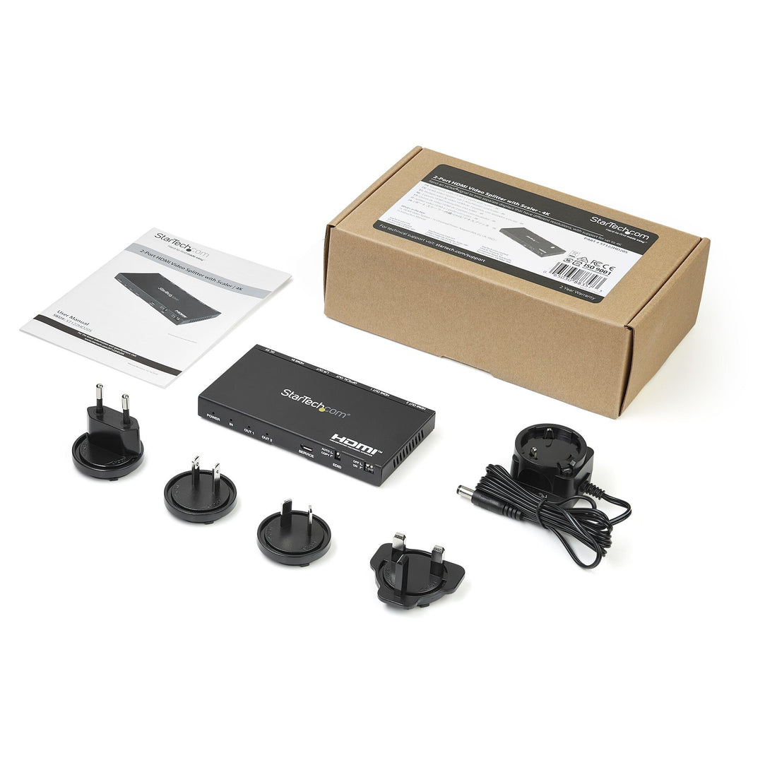 StarTech.com 2-Port HDMI Splitter (1x2) - 4K 60Hz UHD HDMI 2.0 Audio Video Splitter w/ Scaler & Audio - image 5