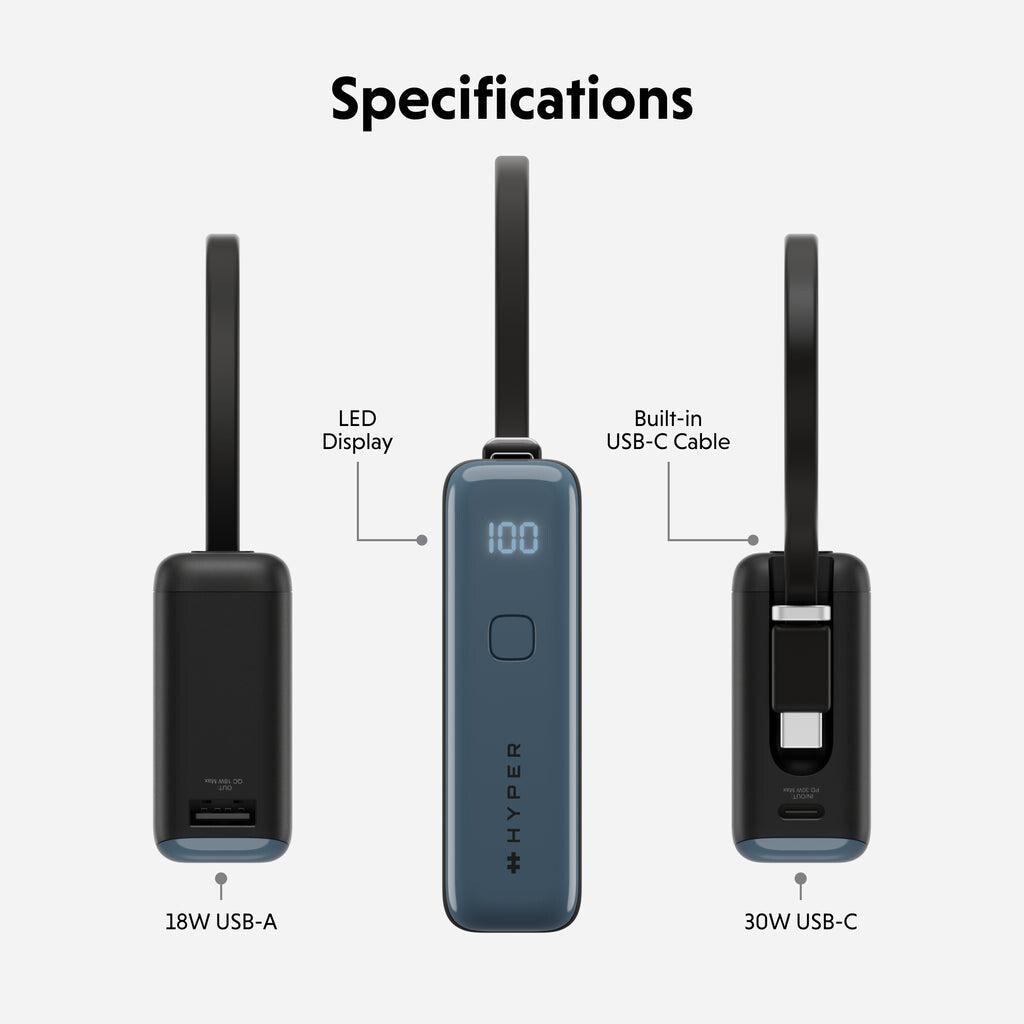 Targus HyperJuice Flex 10K 30W 5000 mAh Blue - image 3